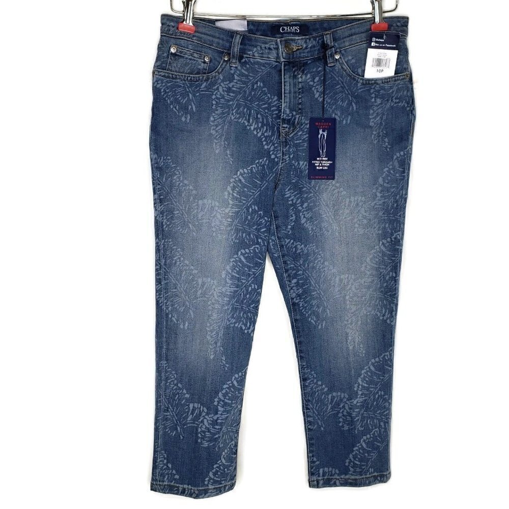 Chaps Madden Capri Jeans Size 10P 30X20 Super Stretch Slimming Beach View